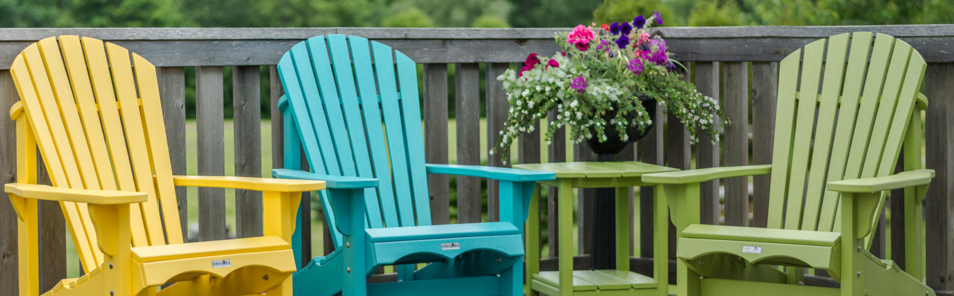 adirondack chairs on deck